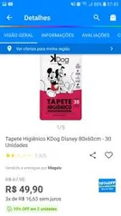 [10% off em 2 pacotes] Tapete Pet Higiênico KDog 30unid | R$ 45