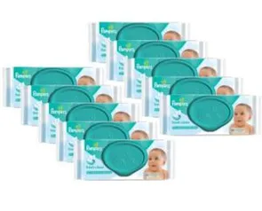 Kit 10 Lenços Umedecidos Pampers - Cheirinho de Bebê 48 Unidades Cada