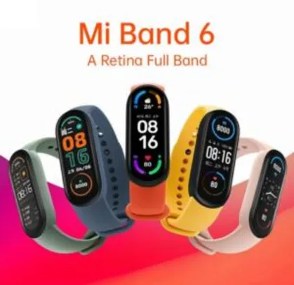 Xiaomi Mi Band 6 pulseira inteligente 1.56 | R$ 180