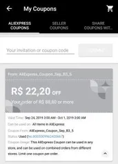 R$22 OFF em Compras acima de R$89