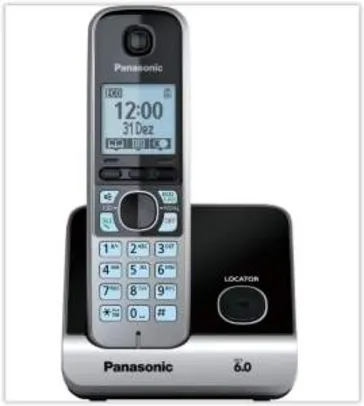 [Kabum]Telefone Sem Fio Panasonic DECT 6.0 com ID e Bloqueador de Chamadas Black Piano e Prata - KX-TG6711LBB por R$ 156