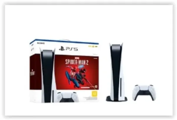 Console Playstation 5 Sony, SSD 825GB, Controle sem fio DualSense, Com Mídia Física + Jogo Marvels Spider-Man 2 - 1000037788