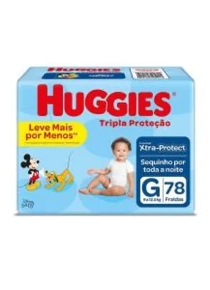 [PRIME] Huggies Fralda Tripla Proteção Hiper G, 78 Fraldas | R$45
