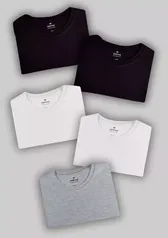 Kit Com 5 Camisetas Masculinas Básicas Hering 