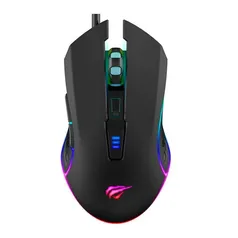 Mouse Gamer Havit MS1018 RGB, 6 Botões, 3200 DPI, Black | R$47