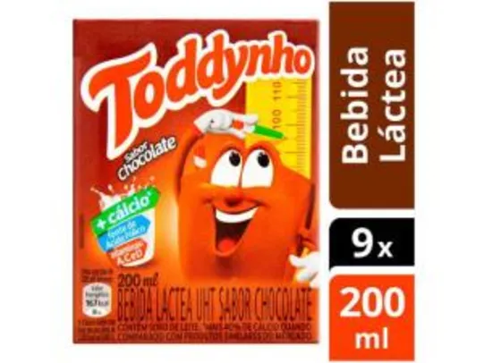 Kit Bebida Láctea Toddynho Chocolate 200ml - 9 Unidades | R$12