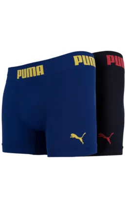  Kit de Cuecas Boxer sem Costura Puma com 2 Unidades - Adulto