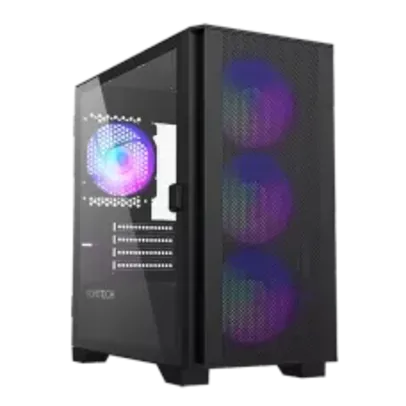 Gabinete Gamer Montech AIR 100 ARGB, Mini Tower, Black, Micro ATX, 4 Fans, Vidro Temperado