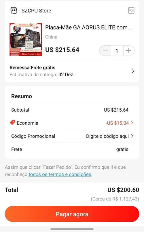 Imagem na descrição da promoção