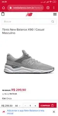 Tênis New Balance X90 | Casual Masculino R$ 299