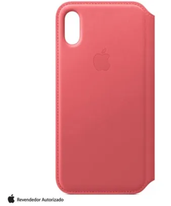 Capa Folio para iPhone XS de Couro Rosa-Peônia - Apple - MRX12ZM/A