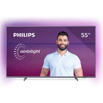 Smart TV Philips 55" 55PUG6794/78 4K Ambilight HDR Dolby Atmos Bluetooth Prata | R$2699