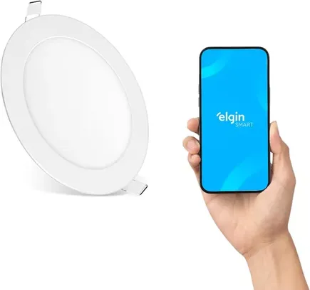 Luminária LED Inteligente 24W 3000-6500K Elgin Redonda de Embutir Wi-Fi Bivolt Compatível com Alexa e Google Home