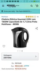 Chaleira elétrica Multilaser 220V | R$32