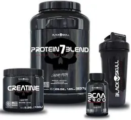 KIT 7 BLEND + BCAA + CREATINA + COQUETELEIRA (CHOCOLATE)