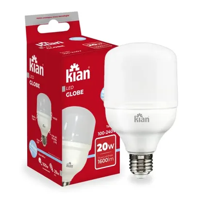 Lâmpada Led Globe Base E-27 20W 6.5K Bivolt Kian