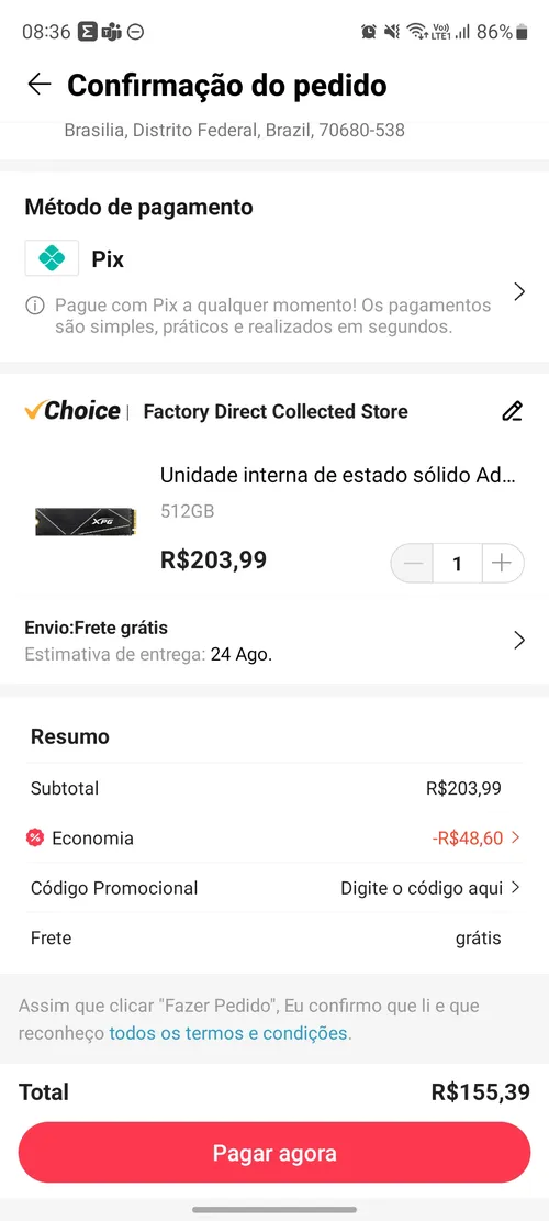 Imagem na descrição da promoção