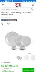 Aparelho de Jantar 42 Peças Super White Anacapri - Wolff - R$396