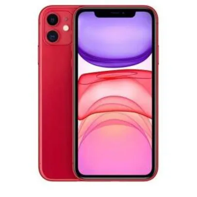 iPhone 11 Vermelho, com Tela de 6,1", 4G, 64 GB | R$3978