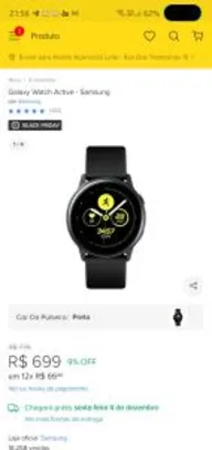 Galaxy Watch Active - Samsung - A vista | R$650