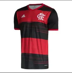 Camisa Flamengo I 20/21 s/n° Torcedor Adidas Masculina - Preto e Vermelho | R$187