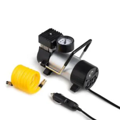 Compressor de Ar Automotivo 12V Cilindro Metálico 25L/min 150 PSI com Bicos e Lanterna Integrada Preto R$109