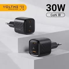 (App+moedas) Mini Carregador Gan Voltme 30w