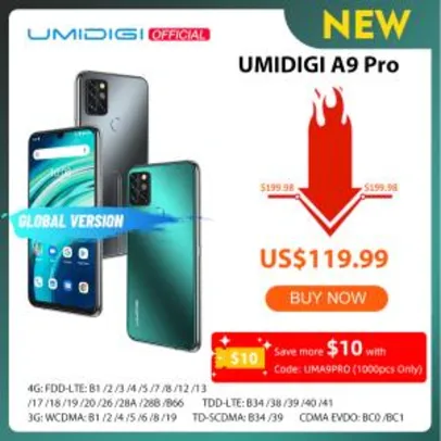 Smartphone UMIDIGI A9 Pro 6GB/128GB | R$750