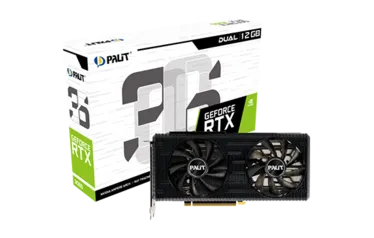 Placa de Vídeo Palit NVIDIA GeForce RTX 3060 Dual, LHR, 12GB, GDDR6, 192bit, DLSS, Ray Tracing