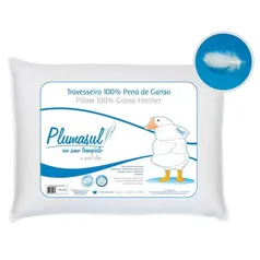 Travesseiro Plumasul Penas de Ganso 233 Fios 45 x 65 cm - Branco