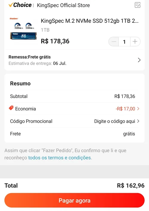 Imagem na descrição da promoção