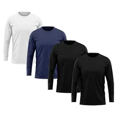 [Prime] Kit 4 Camiseta DF Masculina Manga Longa Proteção Solar UV +50 Segunda Pele