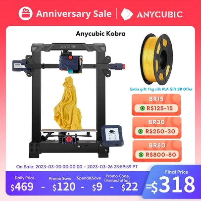 Impressora 3D 25 pontos ANYCUBIC KOBRA