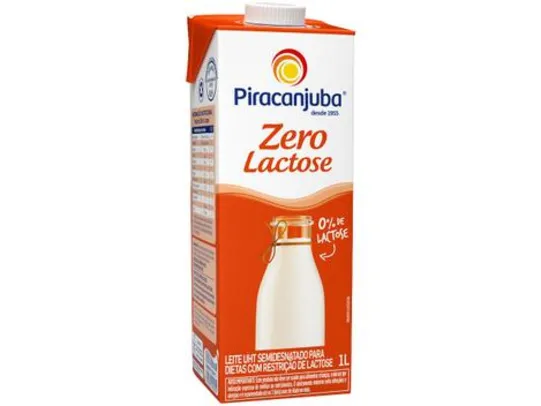 [C. OURO] Leite Semidesnatado sem Lactose UHT Piracanjuba 1L | R$2,45