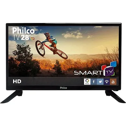 Smart Tv Led 28" Philco Ph28n91dsgw Hd Com Conversor Digital 2 Hdmi 1 Usb Wi-Fi | R$499