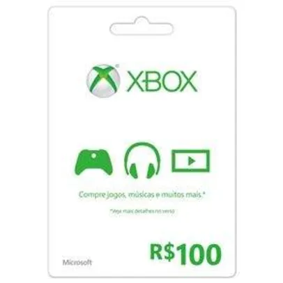 [Extra] Cartão Presente Xbox Live - R$100 por R$ 82