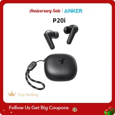 [Taxa Inclusa/Moedas] Fone Bluetooth 5.3 Anker P20i True Wireless Earbuds, Drivers de 10mm com Big Bass, 30H Long Playtime, Resistente à Água