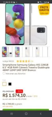 Smartphone Samsung Galaxy A51 128GB | R$1.574