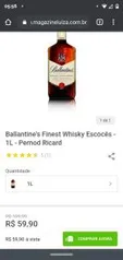 Ballantine's Finest Whisky Escocês - 1L - Pernod Ricard | R$60