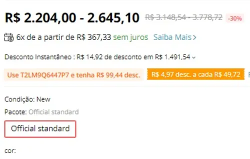 Imagem na descrição da promoção