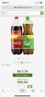 [PÃO DE AÇÚCAR DELIVERY] Kit com 2 Refrigerantes Coca-Cola é Guaraná Fanta Garrafa 2L