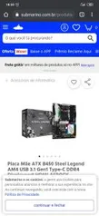 [CC Sub] Placa Mãe ATX B450 Steel Legend AM4 USB 3.1 Gen1 Type-C - R$720