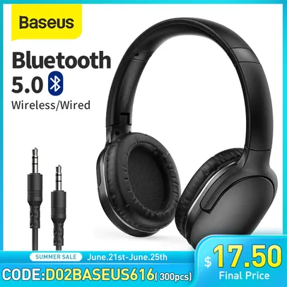 Headphone Bluetooth Baseus D02 Gaming | R$134