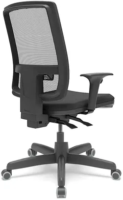 Cadeira de Escritório Presidente Brizza braços 3D - Plaxmetal (Preto Couro Ecológico) R$764