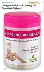 Colágeno Hidrolisado 300Mg 120 Cápsulass, Meissen - R$19