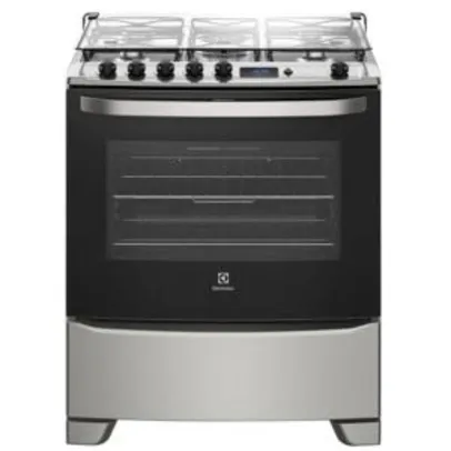 Fogão Electrolux 5 queimadores 76RSS Prata Bivolt - R$1299