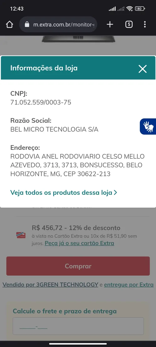 Imagem na descrição da promoção