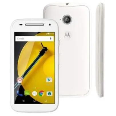 [Ponto Frio] Smartphone Moto E™ (2ª Geração) Branco com 8GB, Dual Chip, Câmera 5MP, Tela de 4.5”, Android 5.0 e Processador Quad-Core de 1.2GHz por R$ 411