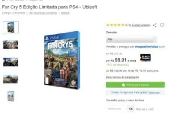 Far Cry 5 R$99 Magazine Luiza