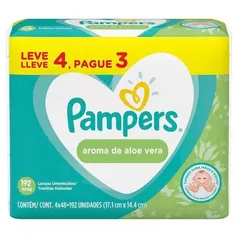 Lenços Umedecidos Pampers Aroma de Aloe Vera 192 Unidades